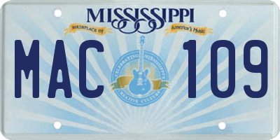 MS license plate MAC109