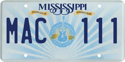 MS license plate MAC111