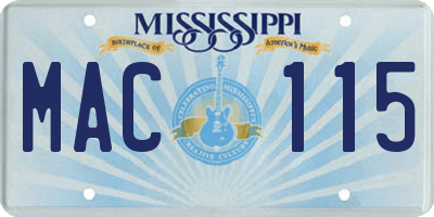 MS license plate MAC115