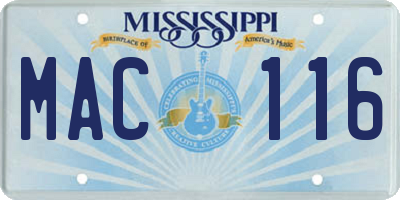 MS license plate MAC116