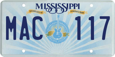 MS license plate MAC117