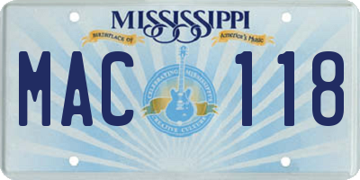 MS license plate MAC118