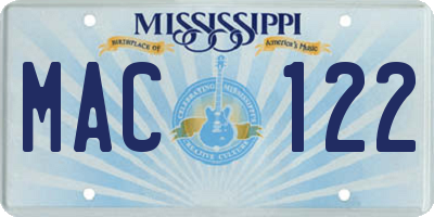 MS license plate MAC122