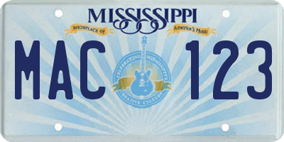 MS license plate MAC123