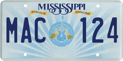 MS license plate MAC124