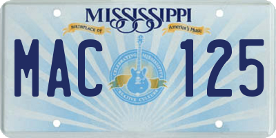 MS license plate MAC125