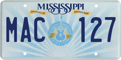 MS license plate MAC127