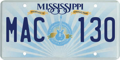 MS license plate MAC130
