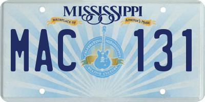 MS license plate MAC131