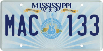 MS license plate MAC133