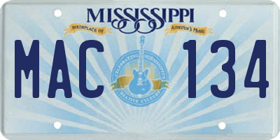 MS license plate MAC134