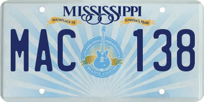 MS license plate MAC138