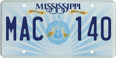 MS license plate MAC140
