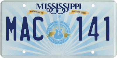 MS license plate MAC141