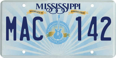 MS license plate MAC142