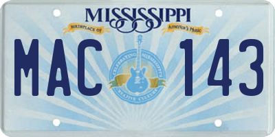 MS license plate MAC143