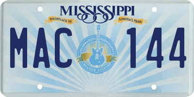 MS license plate MAC144
