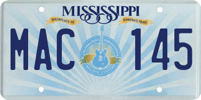 MS license plate MAC145