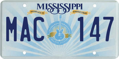 MS license plate MAC147