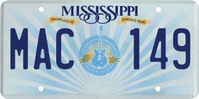 MS license plate MAC149