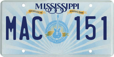 MS license plate MAC151