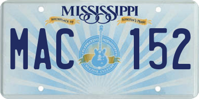 MS license plate MAC152