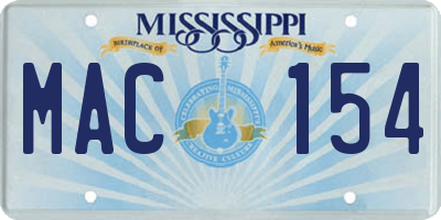 MS license plate MAC154