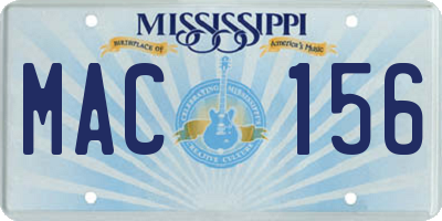 MS license plate MAC156