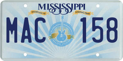 MS license plate MAC158