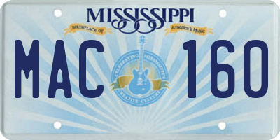 MS license plate MAC160