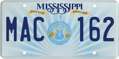 MS license plate MAC162