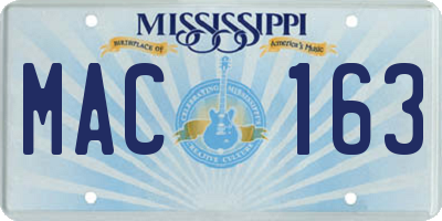 MS license plate MAC163