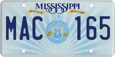 MS license plate MAC165