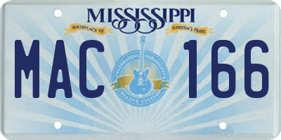 MS license plate MAC166