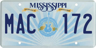 MS license plate MAC172