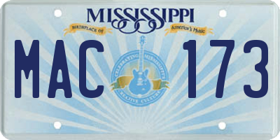 MS license plate MAC173