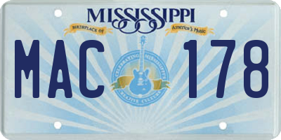 MS license plate MAC178