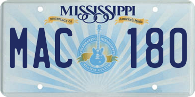 MS license plate MAC180