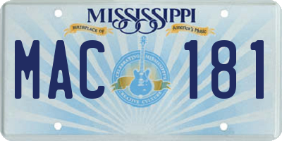 MS license plate MAC181