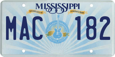 MS license plate MAC182