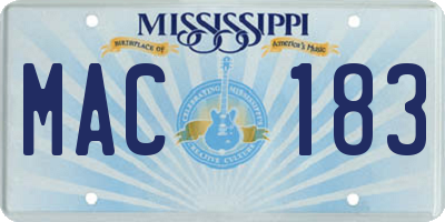 MS license plate MAC183