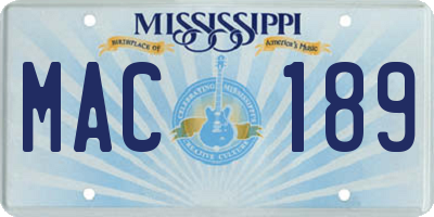 MS license plate MAC189