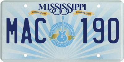 MS license plate MAC190