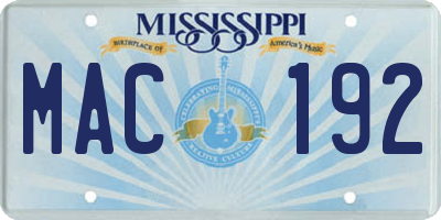 MS license plate MAC192