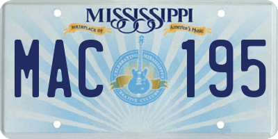 MS license plate MAC195