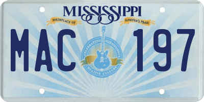 MS license plate MAC197