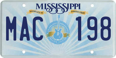 MS license plate MAC198