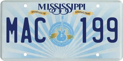 MS license plate MAC199