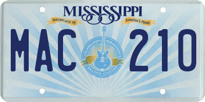 MS license plate MAC210