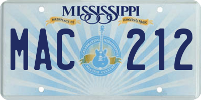 MS license plate MAC212